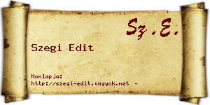 Szegi Edit névjegykártya